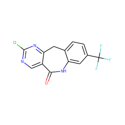 O=C1Nc2cc(C(F)(F)F)ccc2Cc2nc(Cl)ncc21 ZINC000299837430