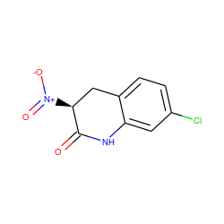 O=C1Nc2cc(Cl)ccc2C[C@@H]1[N+](=O)[O-] ZINC000003931994