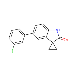 O=C1Nc2ccc(-c3cccc(Cl)c3)cc2C12CC2 ZINC000013860659