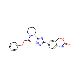 O=C1Nc2ccc(-c3n[nH]c([C@H]4CCCCN4C(=O)COc4ccccc4)n3)cc2CO1 ZINC000144696268