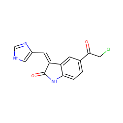 O=C1Nc2ccc(C(=O)CCl)cc2/C1=C/c1c[nH]cn1 ZINC000072107479