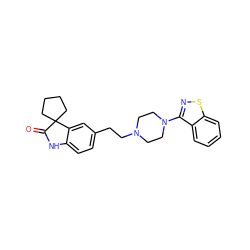 O=C1Nc2ccc(CCN3CCN(c4nsc5ccccc45)CC3)cc2C12CCCC2 ZINC000013745244