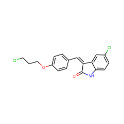 O=C1Nc2ccc(Cl)cc2/C1=C/c1ccc(OCCCCl)cc1 ZINC000095559070