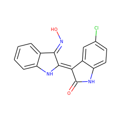 O=C1Nc2ccc(Cl)cc2/C1=C1/Nc2ccccc2/C1=N\O ZINC000038237194