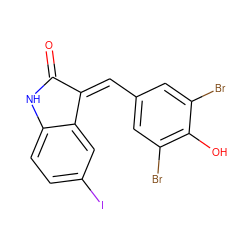 O=C1Nc2ccc(I)cc2/C1=C\c1cc(Br)c(O)c(Br)c1 ZINC000003874852