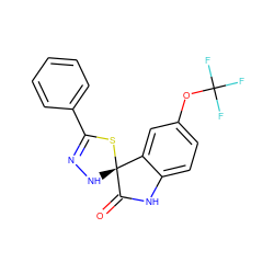 O=C1Nc2ccc(OC(F)(F)F)cc2[C@]12NN=C(c1ccccc1)S2 ZINC000028824722