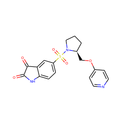 O=C1Nc2ccc(S(=O)(=O)N3CCC[C@H]3COc3ccncc3)cc2C1=O ZINC000013676509