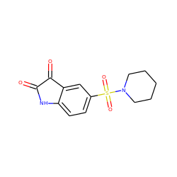 O=C1Nc2ccc(S(=O)(=O)N3CCCCC3)cc2C1=O ZINC000002944779