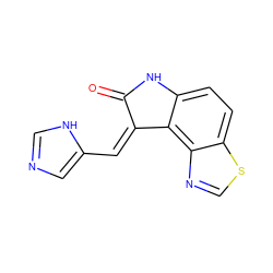 O=C1Nc2ccc3scnc3c2/C1=C/c1cnc[nH]1 ZINC001772602621