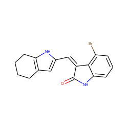 O=C1Nc2cccc(Br)c2/C1=C/c1cc2c([nH]1)CCCC2 ZINC000045352677