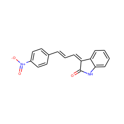 O=C1Nc2ccccc2/C1=C/C=C/c1ccc([N+](=O)[O-])cc1 ZINC000474603550