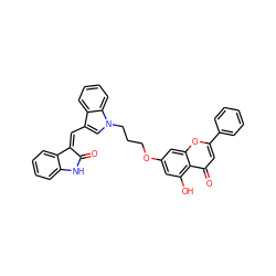 O=C1Nc2ccccc2/C1=C/c1cn(CCCOc2cc(O)c3c(=O)cc(-c4ccccc4)oc3c2)c2ccccc12 ZINC000103237474