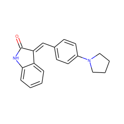 O=C1Nc2ccccc2/C1=C\c1ccc(N2CCCC2)cc1 ZINC000006346826