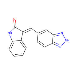 O=C1Nc2ccccc2/C1=C\c1ccc2n[nH]nc2c1 ZINC000096273710