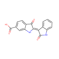 O=C1Nc2ccccc2/C1=C1/Nc2cc(C(=O)O)ccc2C1=O ZINC000101658901