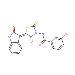 O=C1Nc2ccccc2/C1=C1/SC(=S)N(NC(=O)c2cccc(O)c2)C1=O ZINC000002452551