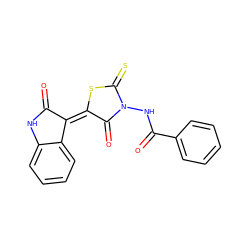 O=C1Nc2ccccc2/C1=C1/SC(=S)N(NC(=O)c2ccccc2)C1=O ZINC000001029047