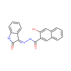 O=C1Nc2ccccc2/C1=N\NC(=O)c1cc2ccccc2cc1O ZINC000005093953