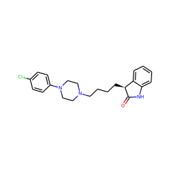 O=C1Nc2ccccc2[C@@H]1CCCCN1CCN(c2ccc(Cl)cc2)CC1 ZINC000029055372