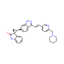 O=C1Nc2ccccc2[C@]12C[C@H]2c1ccc2c(/C=C/c3ccc(CN4CCCCC4)nc3)n[nH]c2c1 ZINC000148042145