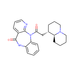 O=C1Nc2ccccc2N(C(=O)C[C@@H]2CCCN3CCCC[C@@H]23)c2ncccc21 ZINC000026819698