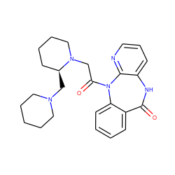 O=C1Nc2cccnc2N(C(=O)CN2CCCC[C@@H]2CN2CCCCC2)c2ccccc21 ZINC000029416670