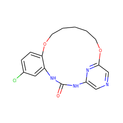 O=C1Nc2cncc(n2)OCCCCCOc2ccc(Cl)cc2N1 ZINC000014958160