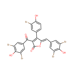 O=C1O/C(=C\c2cc(Br)c(O)c(Br)c2)C(c2ccc(O)c(Br)c2)=C1C(=O)c1cc(Br)c(O)c(Br)c1 ZINC000095561390