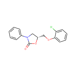 O=C1O[C@@H](COc2ccccc2Cl)CN1c1ccccc1 ZINC000049088309