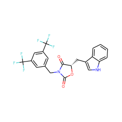 O=C1O[C@@H](Cc2c[nH]c3ccccc23)C(=O)N1Cc1cc(C(F)(F)F)cc(C(F)(F)F)c1 ZINC000013740646