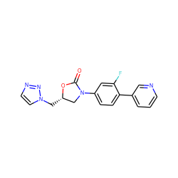 O=C1O[C@@H](Cn2ccnn2)CN1c1ccc(-c2cccnc2)c(F)c1 ZINC000028711426