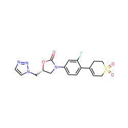 O=C1O[C@@H](Cn2ccnn2)CN1c1ccc(C2=CCS(=O)(=O)CC2)c(F)c1 ZINC000013607960