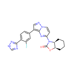 O=C1O[C@@H]2CCCC[C@@H]2N1c1ccn2ncc(-c3ccc(-c4nc[nH]n4)c(F)c3)c2n1 ZINC000116184365