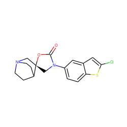 O=C1O[C@]2(CN3CCC2CC3)CN1c1ccc2sc(Cl)cc2c1 ZINC000034054432