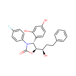 O=C1O[C@H]([C@H](O)CCc2ccccc2)[C@@H](c2ccc(O)cc2O)N1c1ccc(F)cc1 ZINC000029129394