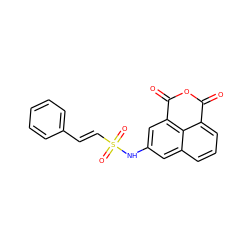 O=C1OC(=O)c2cc(NS(=O)(=O)/C=C/c3ccccc3)cc3cccc1c23 ZINC000095585130