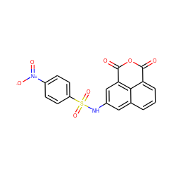 O=C1OC(=O)c2cc(NS(=O)(=O)c3ccc([N+](=O)[O-])cc3)cc3cccc1c23 ZINC000095583967