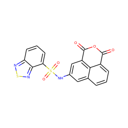 O=C1OC(=O)c2cc(NS(=O)(=O)c3cccc4nsnc34)cc3cccc1c23 ZINC000095583372