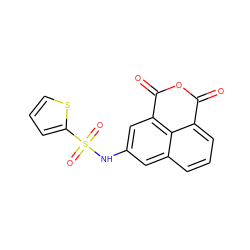 O=C1OC(=O)c2cc(NS(=O)(=O)c3cccs3)cc3cccc1c23 ZINC000095584220