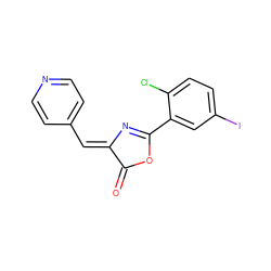 O=C1OC(c2cc(I)ccc2Cl)=N/C1=C\c1ccncc1 ZINC000013930057