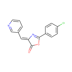 O=C1OC(c2ccc(Cl)cc2)=N/C1=C\c1cccnc1 ZINC000017350524