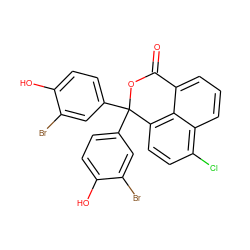 O=C1OC(c2ccc(O)c(Br)c2)(c2ccc(O)c(Br)c2)c2ccc(Cl)c3cccc1c23 ZINC000014968902