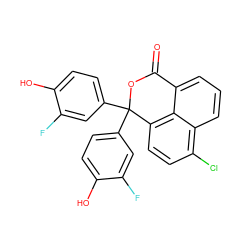 O=C1OC(c2ccc(O)c(F)c2)(c2ccc(O)c(F)c2)c2ccc(Cl)c3cccc1c23 ZINC000014968898