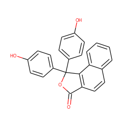 O=C1OC(c2ccc(O)cc2)(c2ccc(O)cc2)c2c1ccc1ccccc21 ZINC000014968874