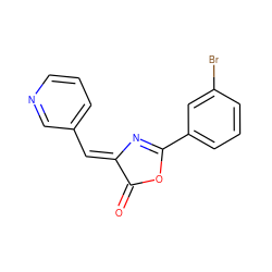 O=C1OC(c2cccc(Br)c2)=N/C1=C\c1cccnc1 ZINC000004589165