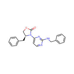 O=C1OC[C@H](Cc2ccccc2)N1c1ccnc(NCc2ccccc2)n1 ZINC000142100716