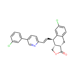 O=C1OC[C@H]2[C@@H]1Cc1ccc(Cl)cc1[C@@H]2/C=C/c1ccc(-c2cccc(Cl)c2)cn1 ZINC000028823196