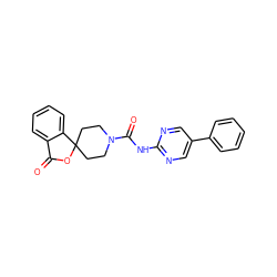 O=C1OC2(CCN(C(=O)Nc3ncc(-c4ccccc4)cn3)CC2)c2ccccc21 ZINC000034023638