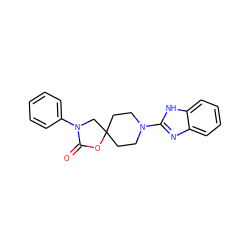 O=C1OC2(CCN(c3nc4ccccc4[nH]3)CC2)CN1c1ccccc1 ZINC000043200810