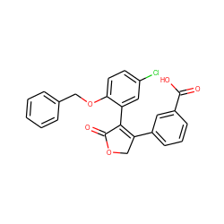 O=C1OCC(c2cccc(C(=O)O)c2)=C1c1cc(Cl)ccc1OCc1ccccc1 ZINC000040564549